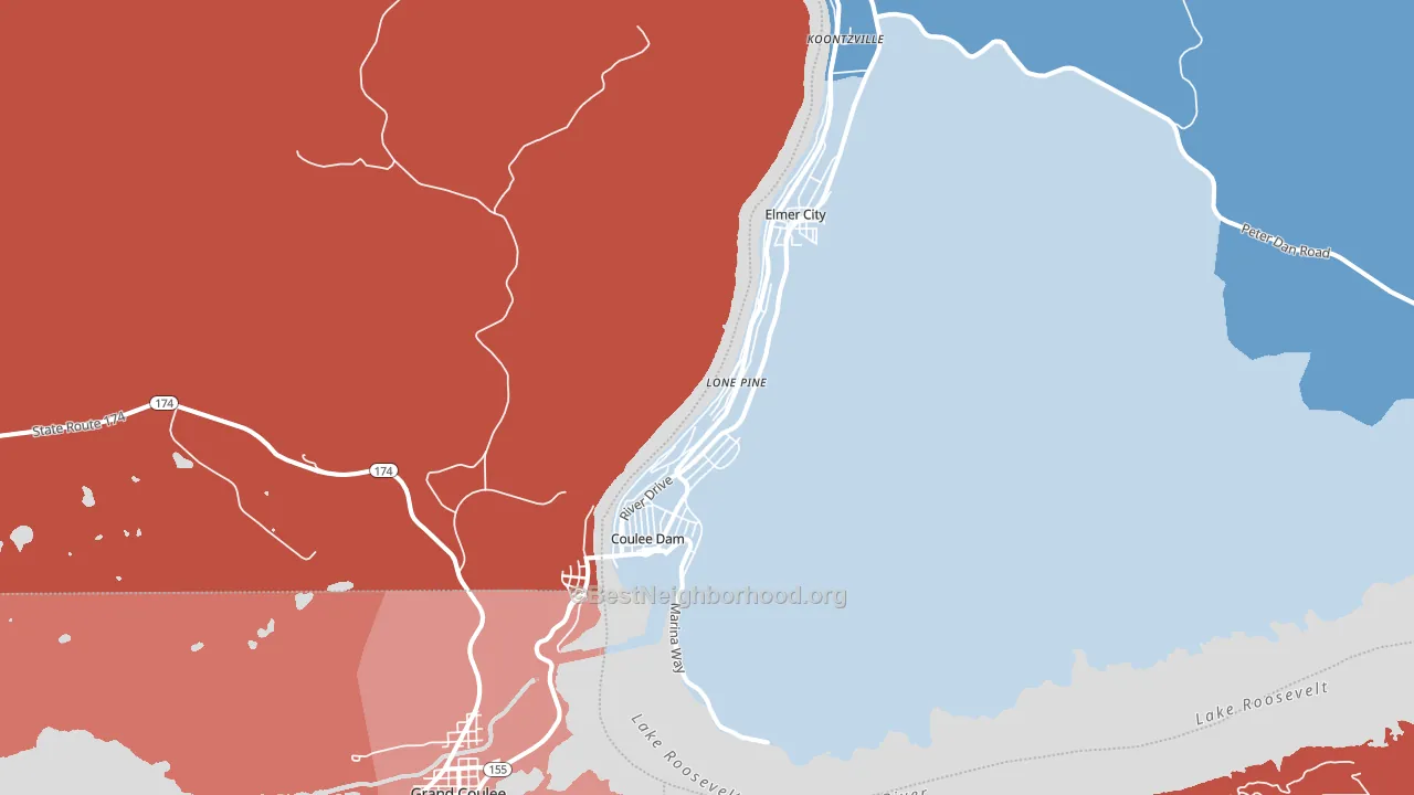 99116, WA block-group political-lean map
