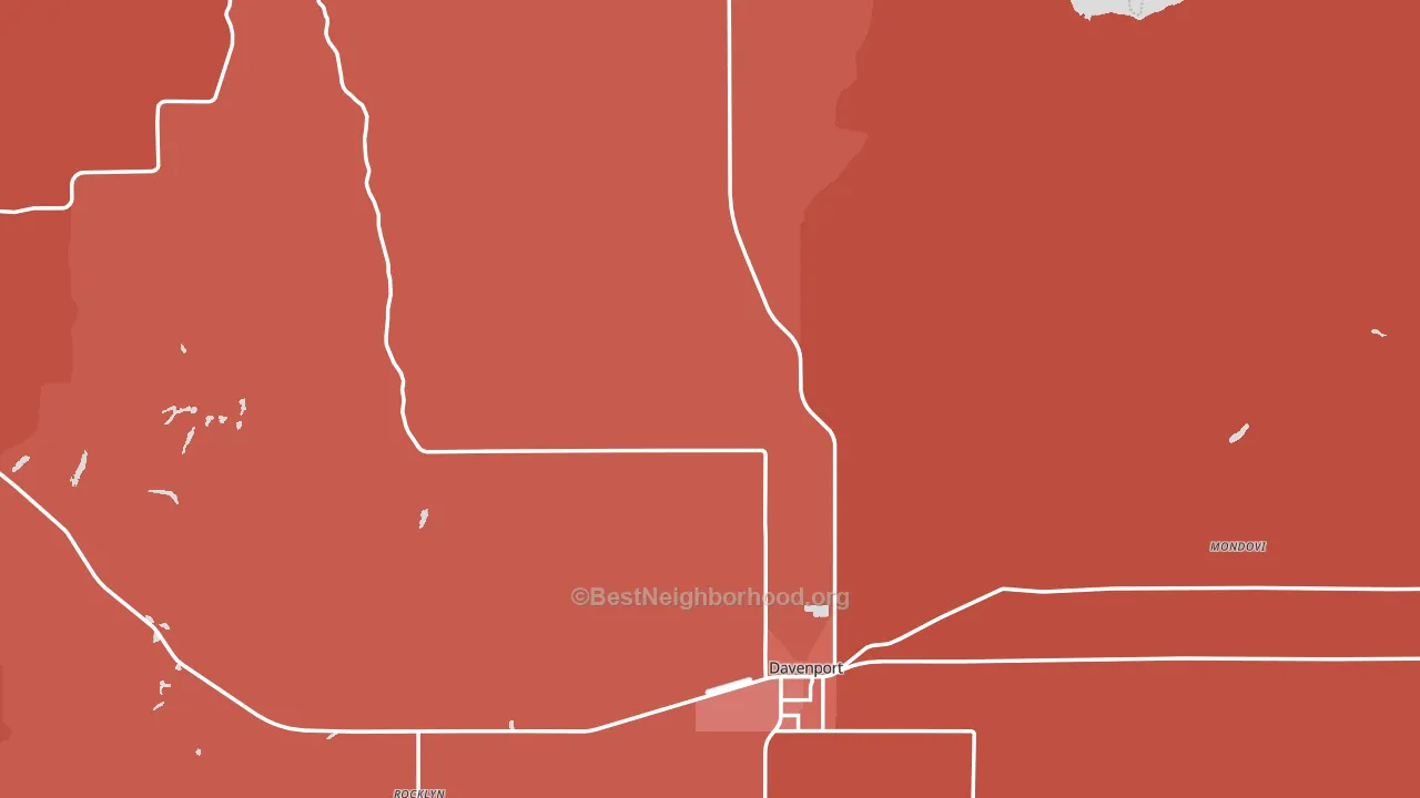 99122, WA block-group political-lean map