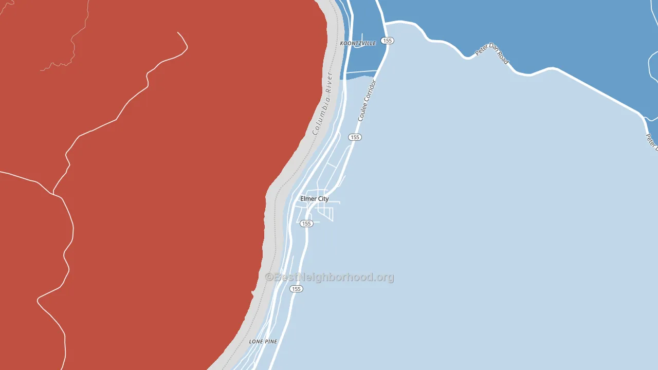 99124, WA block-group political-lean map
