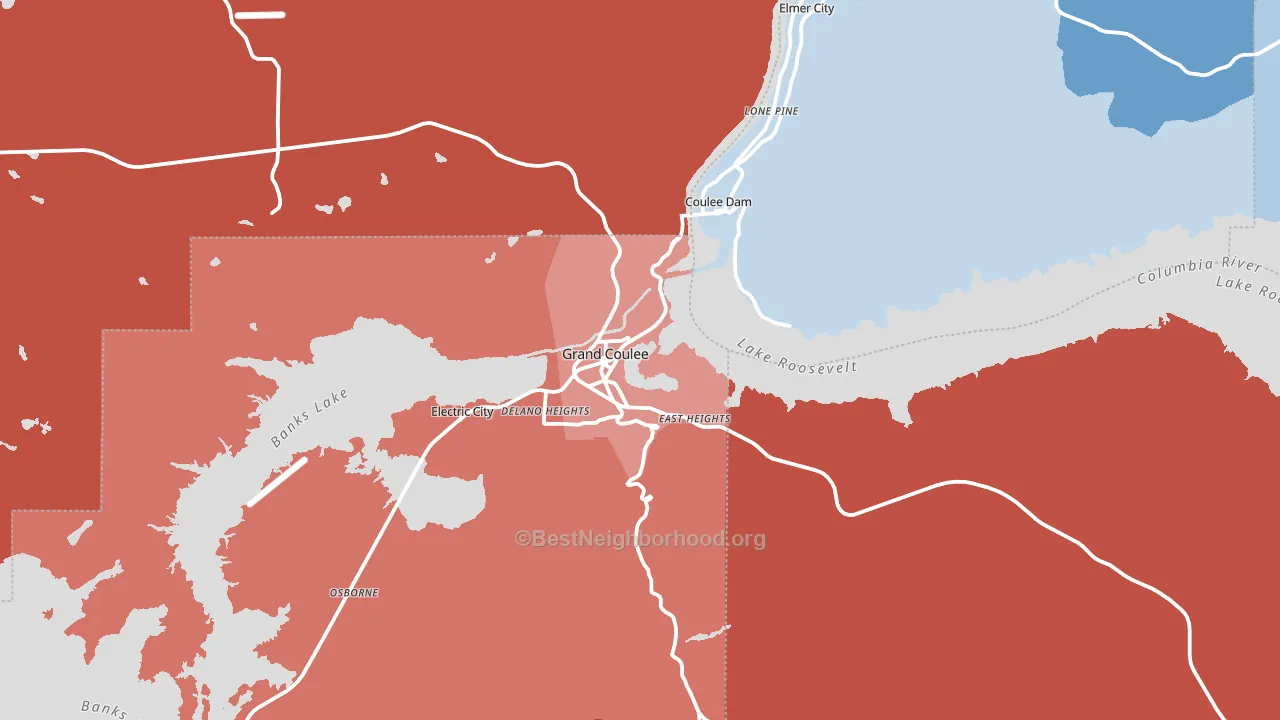 99133, WA block-group political-lean map