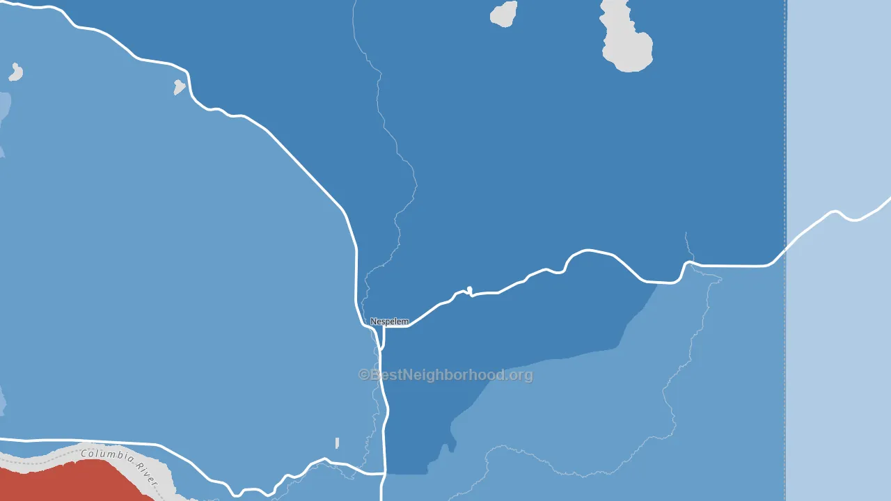 99155, WA block-group political-lean map