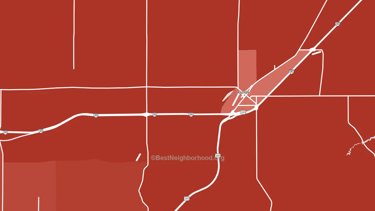 99169, WA block-group political-lean map
