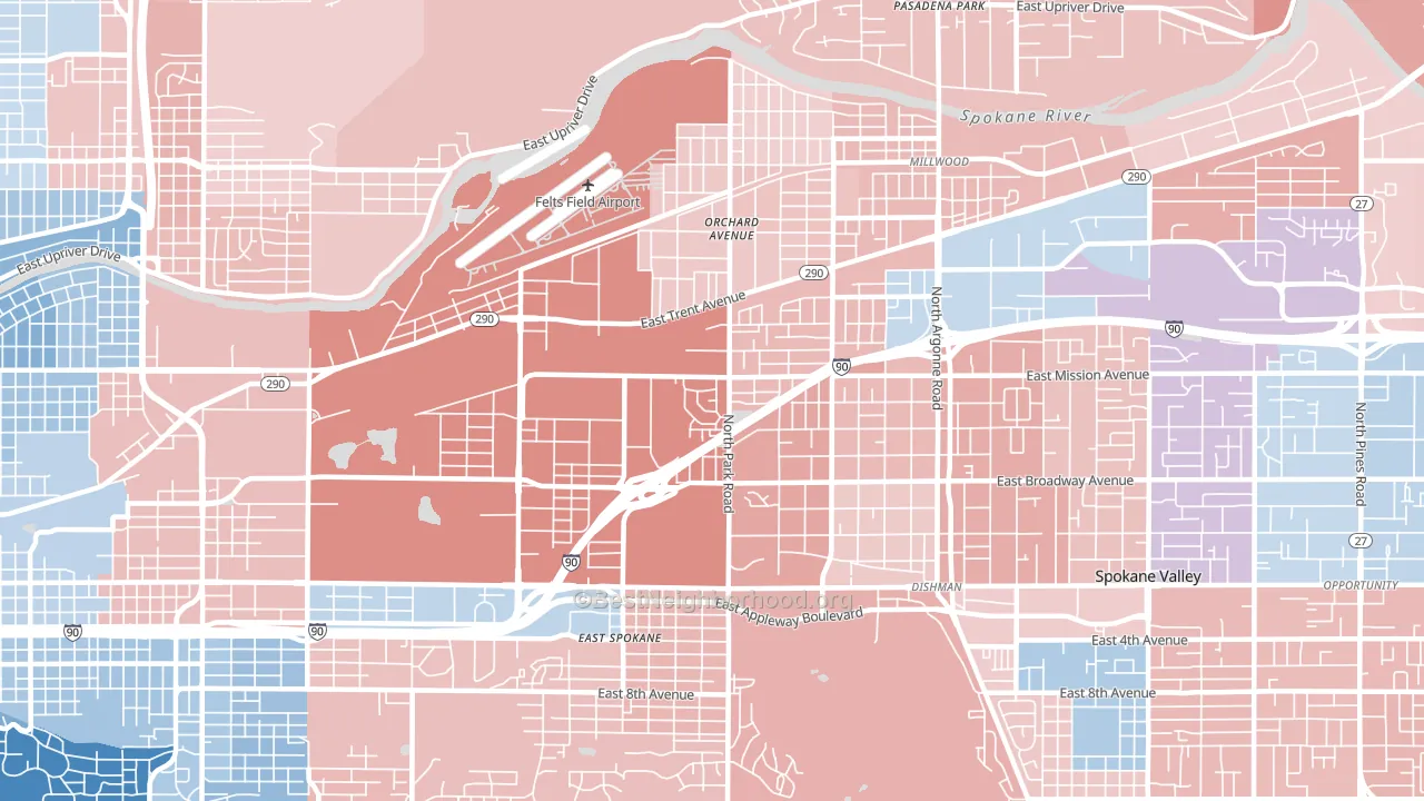 99212, WA block-group political-lean map