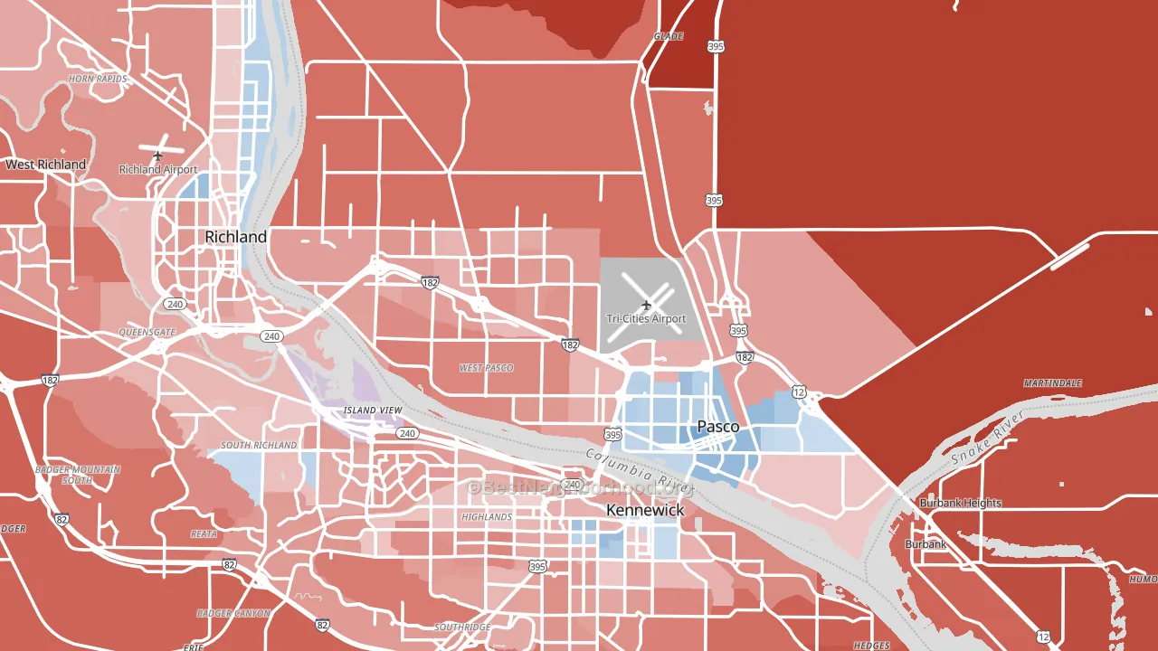 99301, WA block-group political-lean map