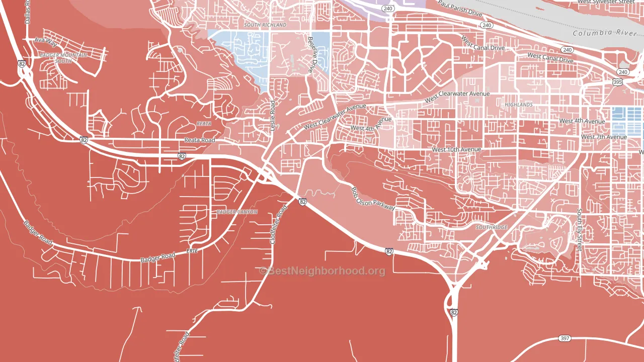 99338, WA block-group political-lean map