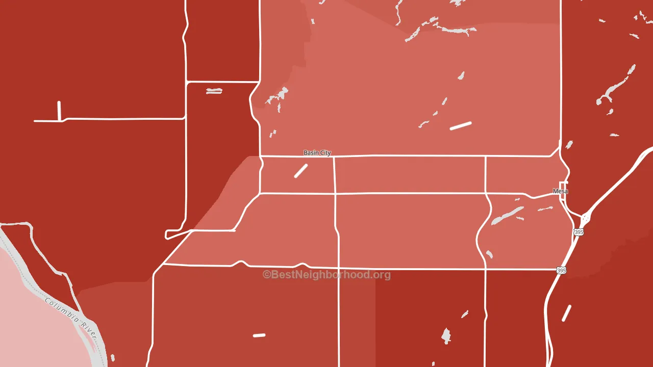 99343, WA block-group political-lean map
