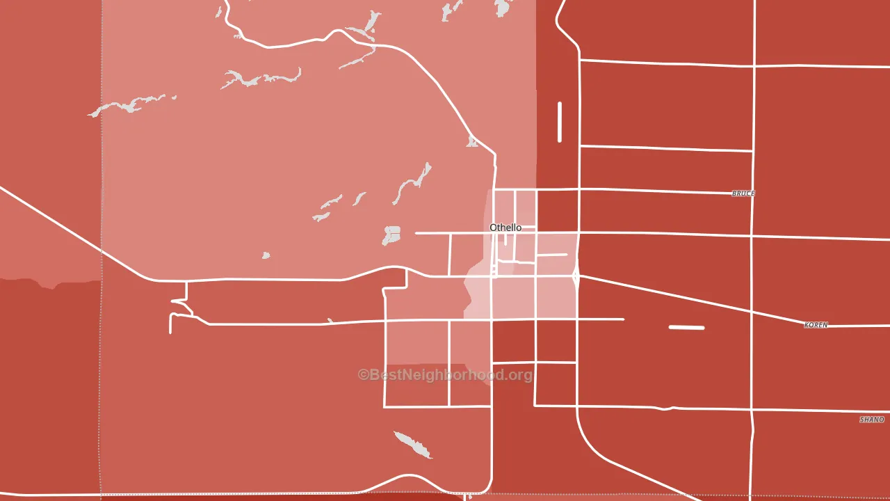99344, WA block-group political-lean map