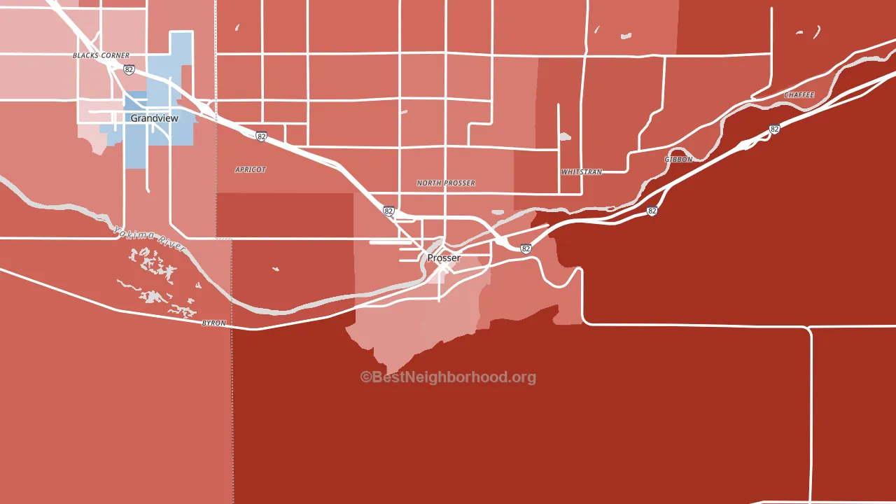 99350, WA block-group political-lean map