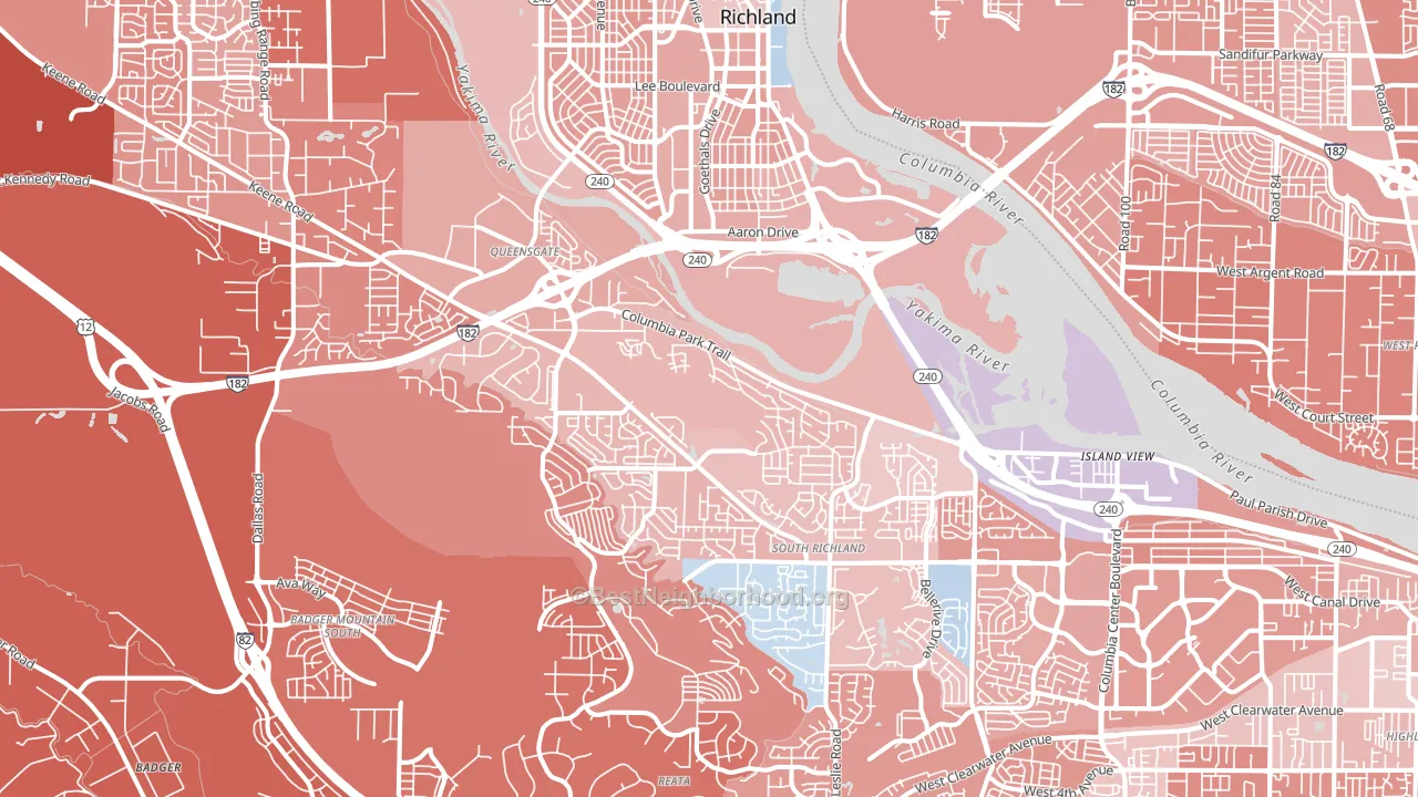 99352, WA block-group political-lean map