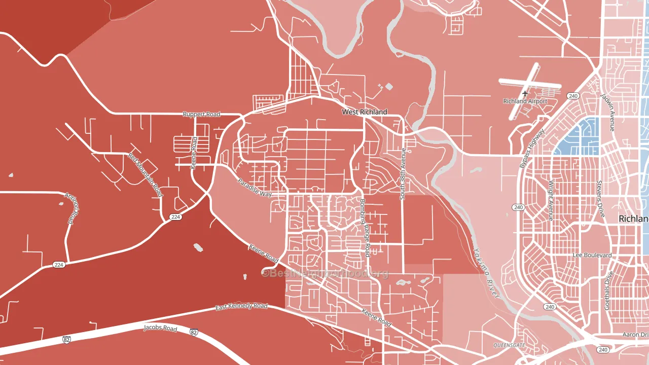 99353, WA block-group political-lean map
