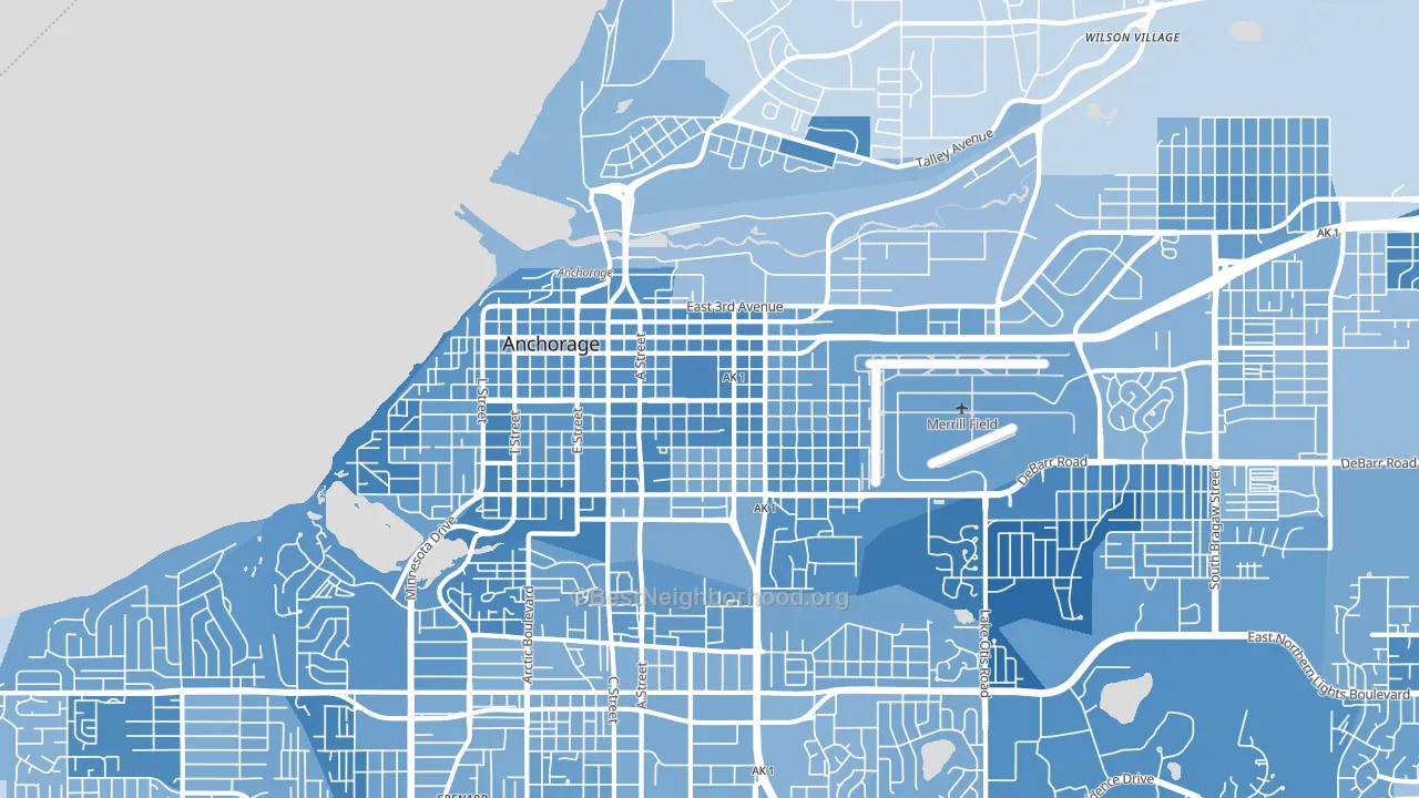 99501, AK block-group political-lean map