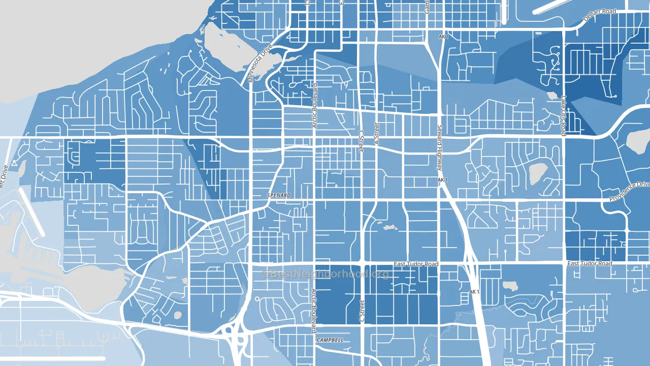 99503, AK block-group political-lean map