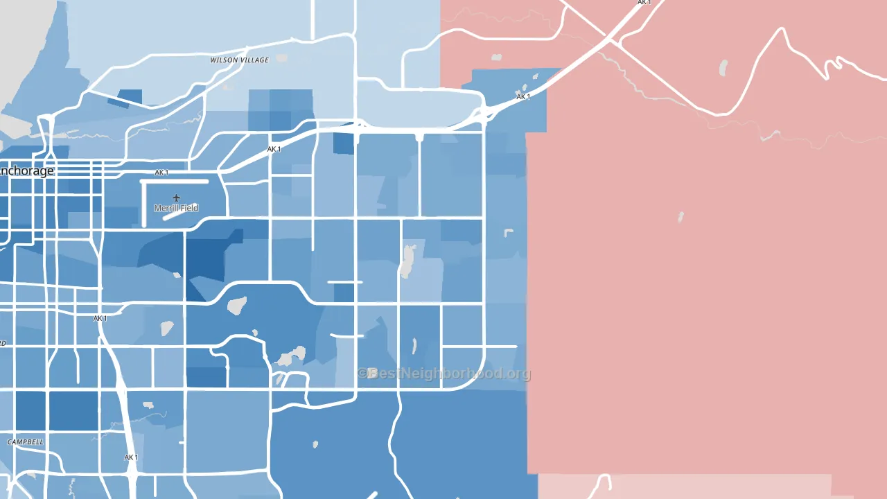 99504, AK block-group political-lean map