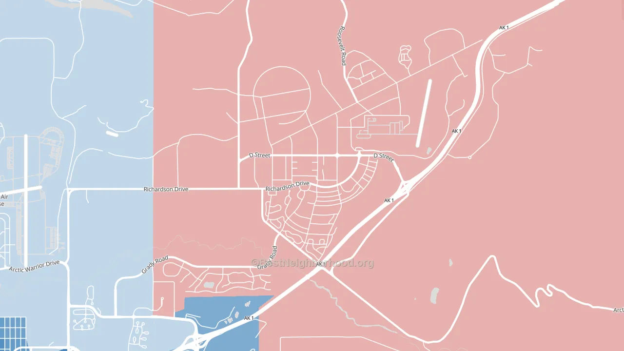 99505, AK block-group political-lean map