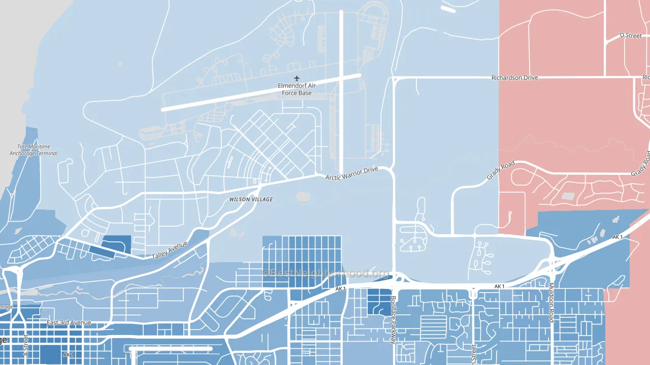 99506, AK block-group political-lean map