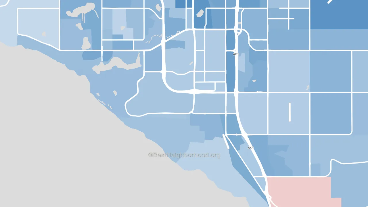 99515, AK block-group political-lean map