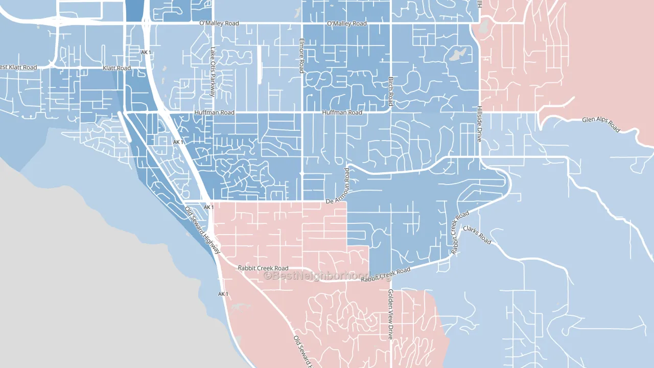 99516, AK block-group political-lean map