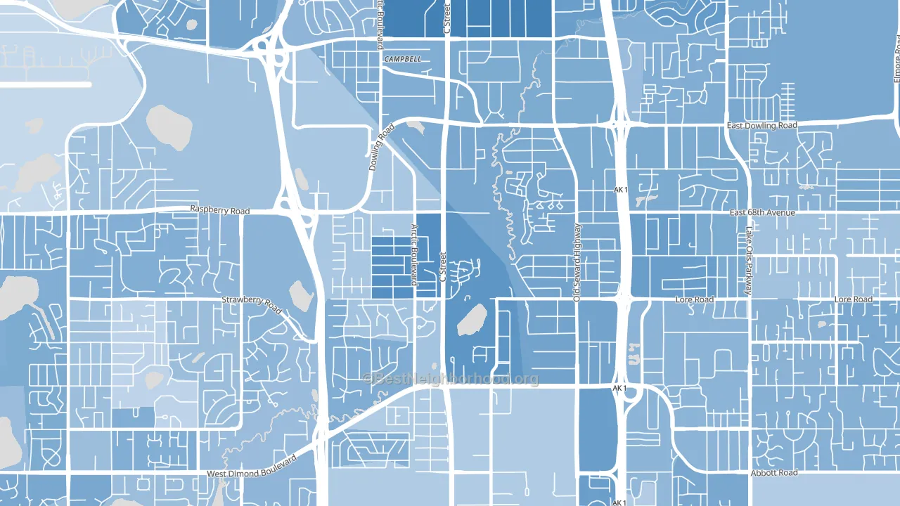 99518, AK block-group political-lean map