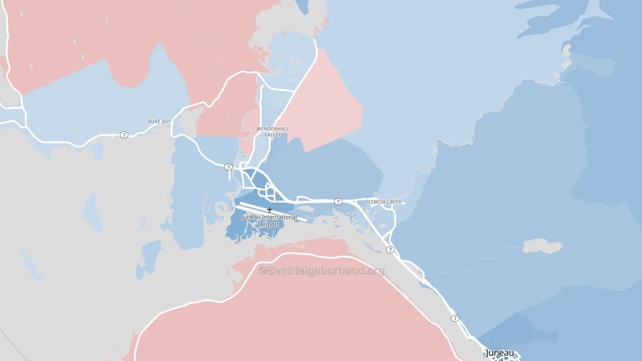 99801, AK block-group political-lean map