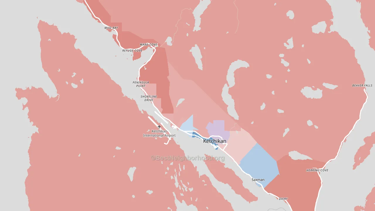 99901, AK block-group political-lean map