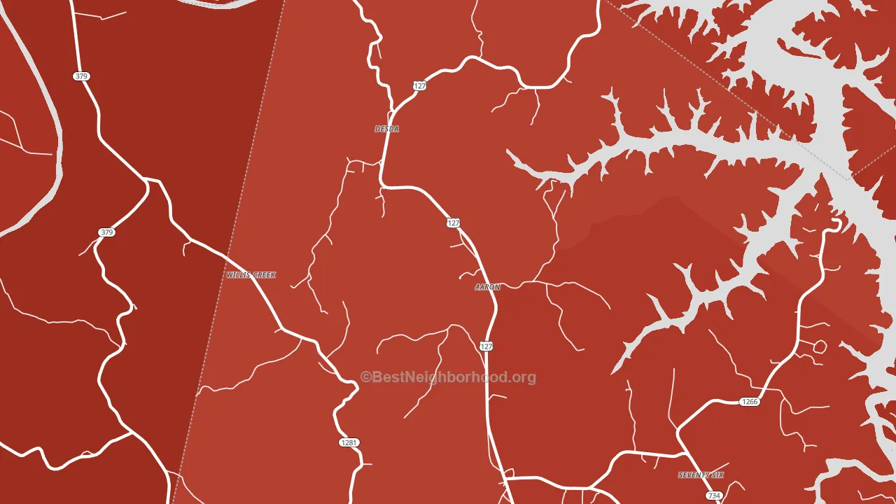 Aaron, KY block-group political-lean map
