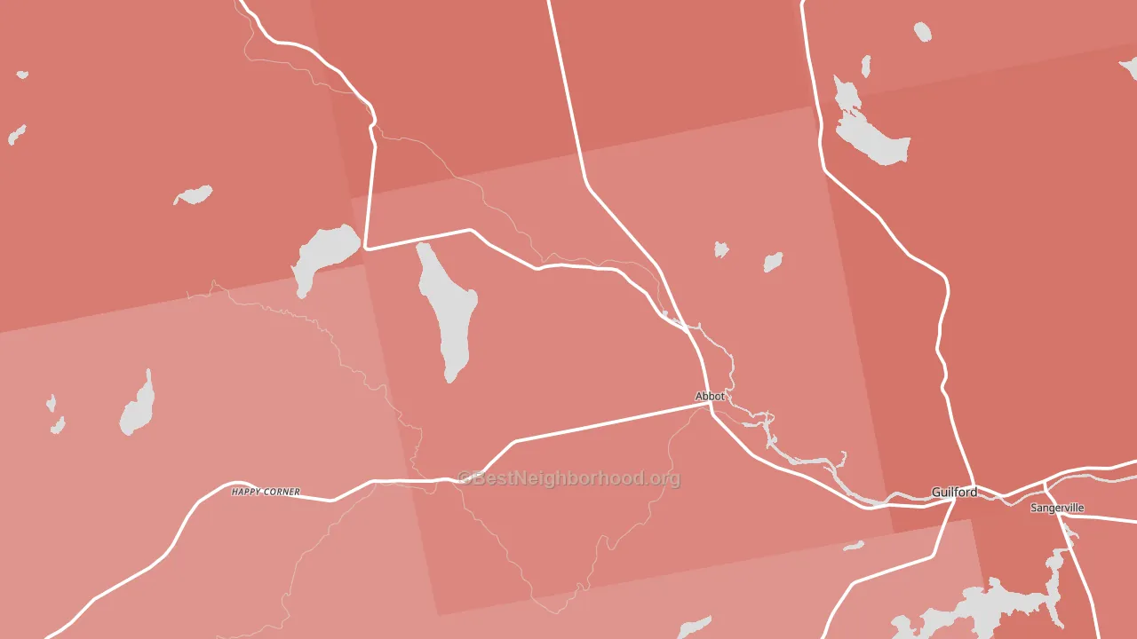 Abbot, ME block-group political-lean map