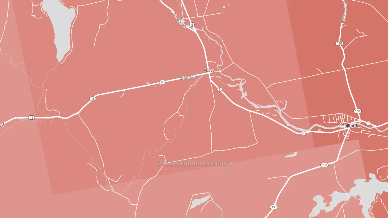 Abbot Village, ME block-group political-lean map
