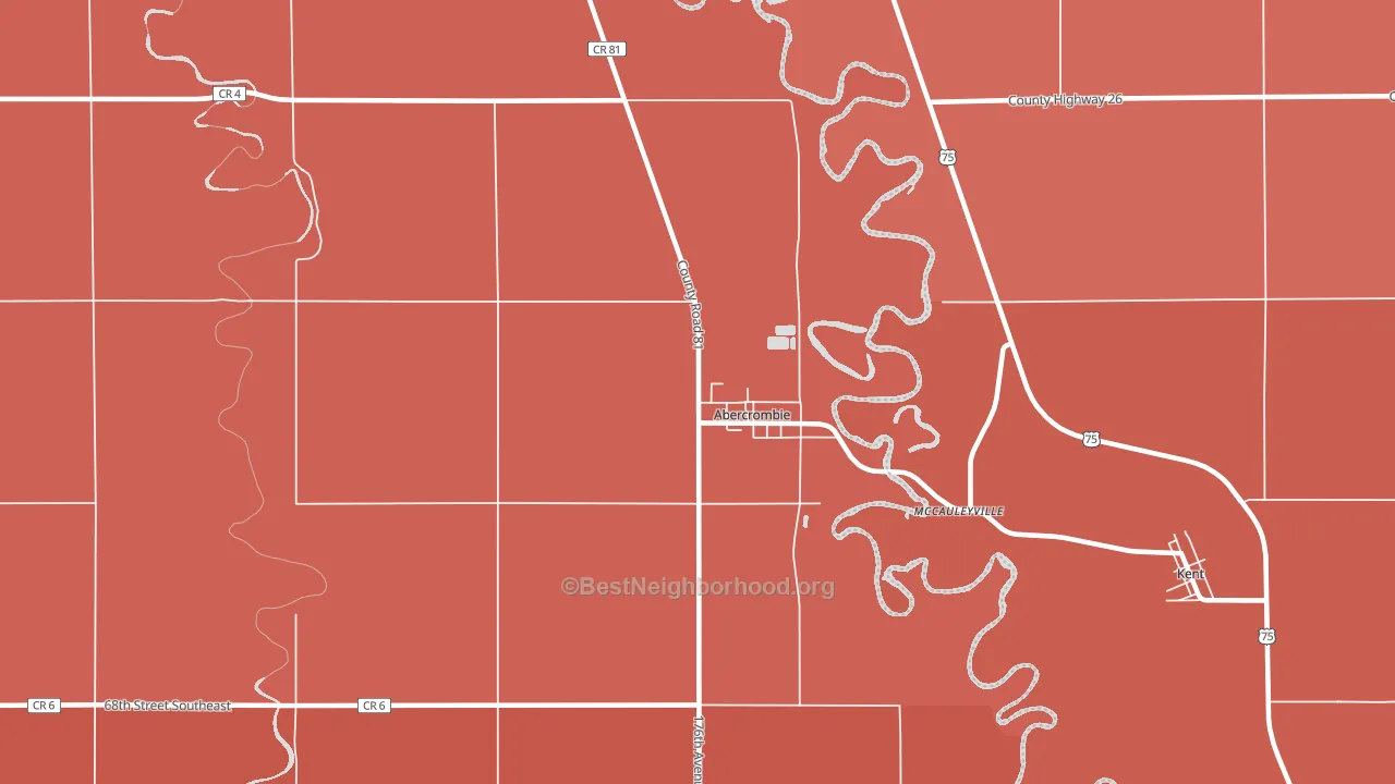 Abercrombie, ND block-group political-lean map