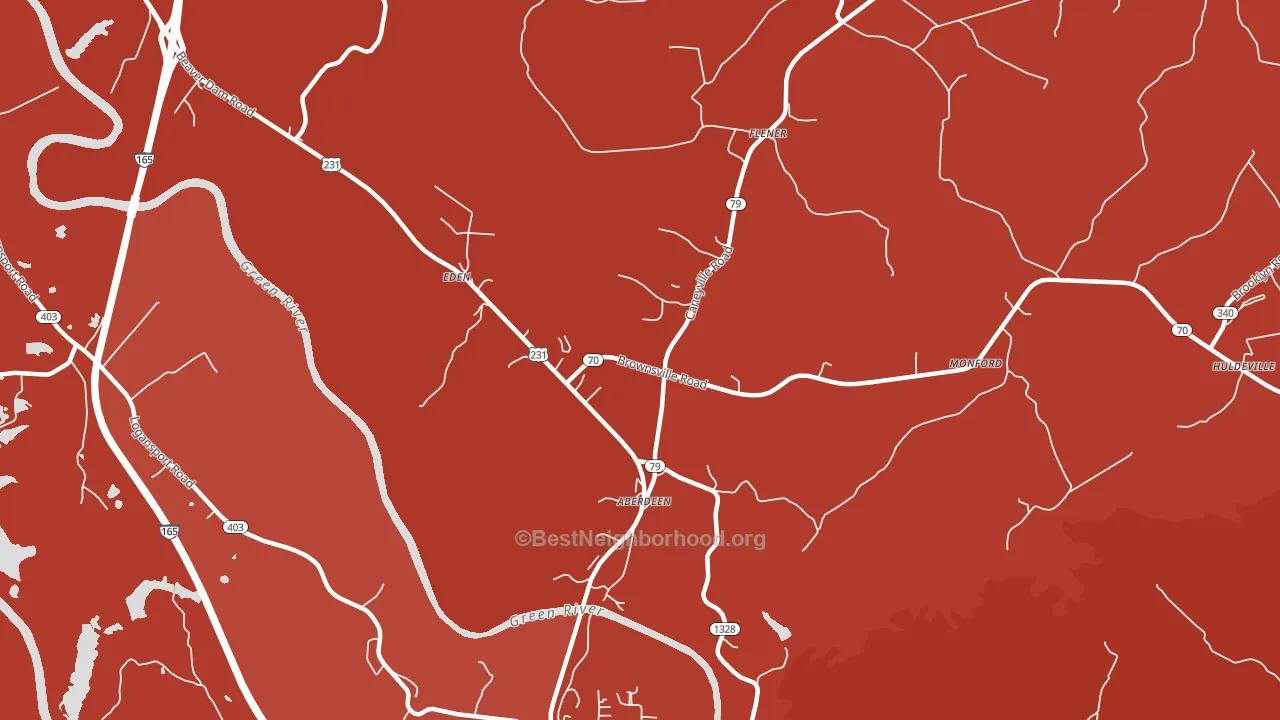Aberdeen, KY block-group political-lean map