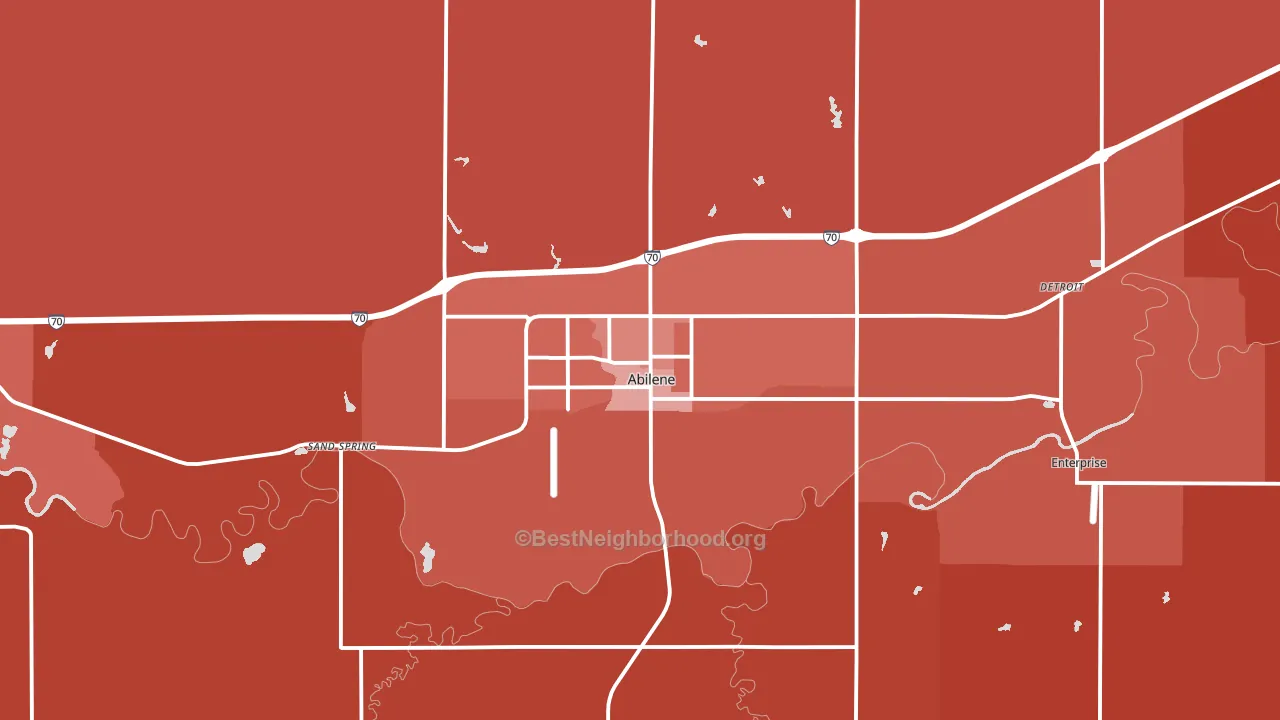Abilene, KS block-group political-lean map
