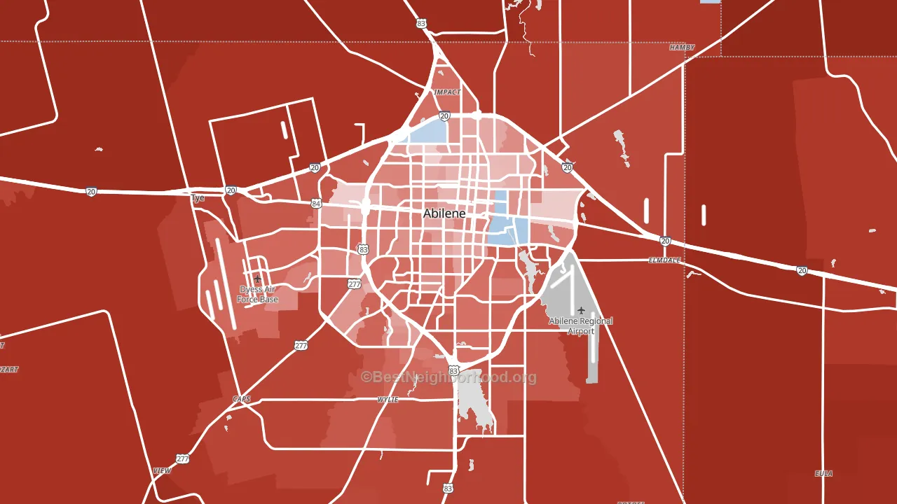 Abilene, TX block-group political-lean map