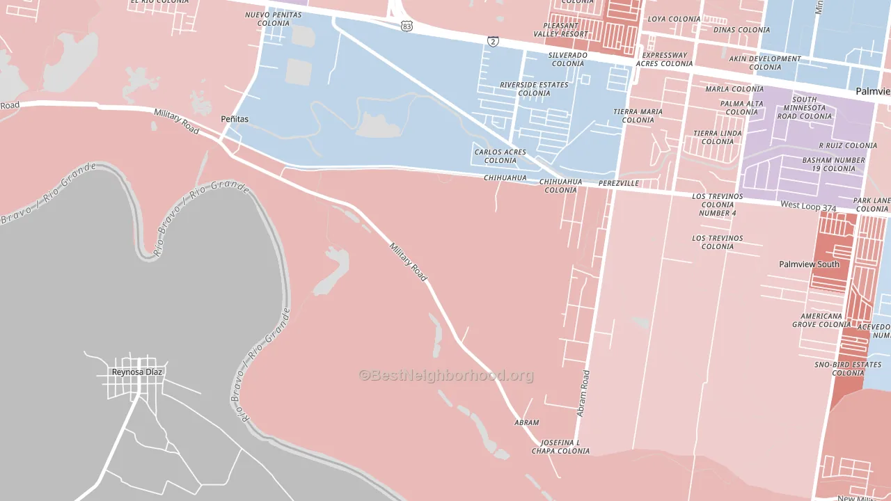 Abram, TX block-group political-lean map