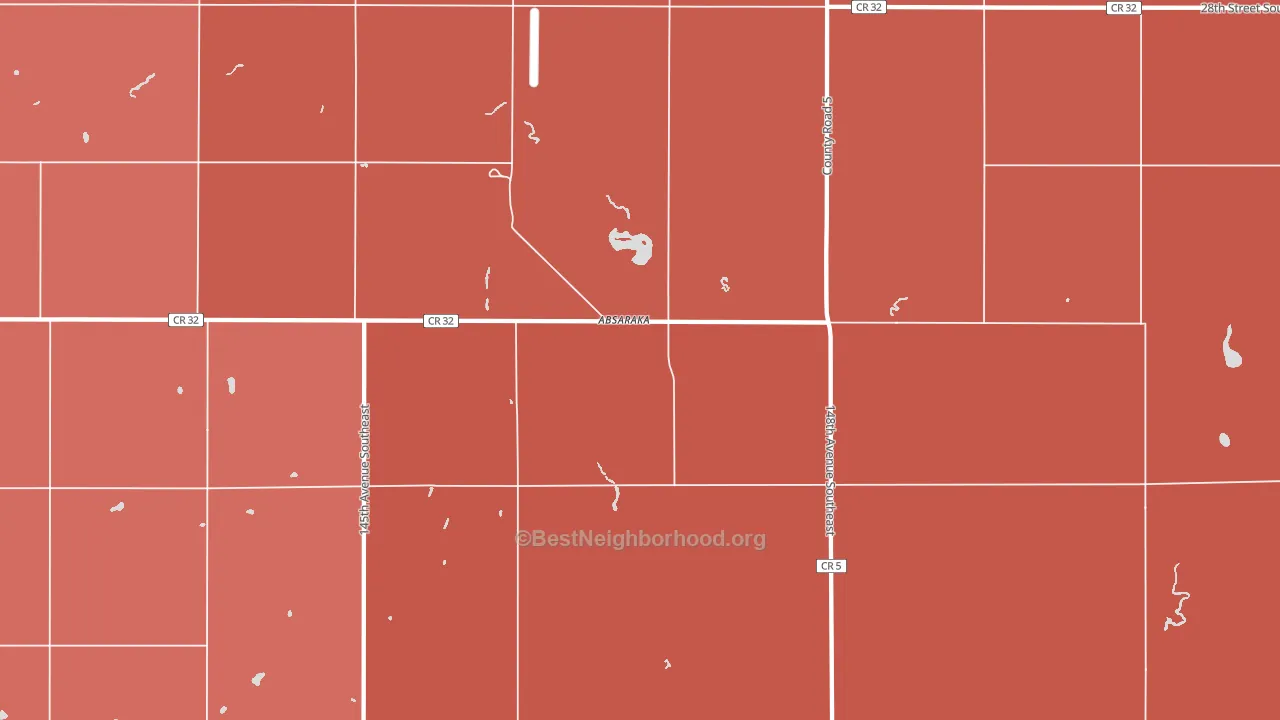 Absaraka, ND block-group political-lean map