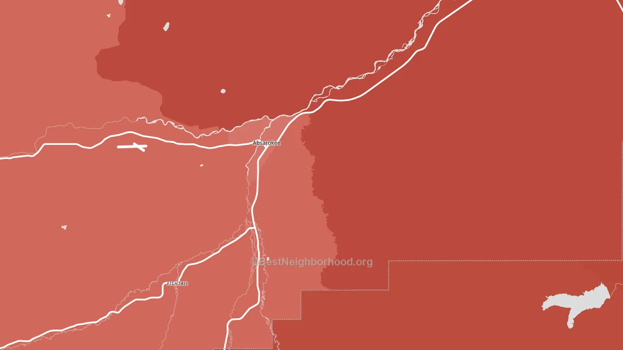 Absarokee, MT block-group political-lean map