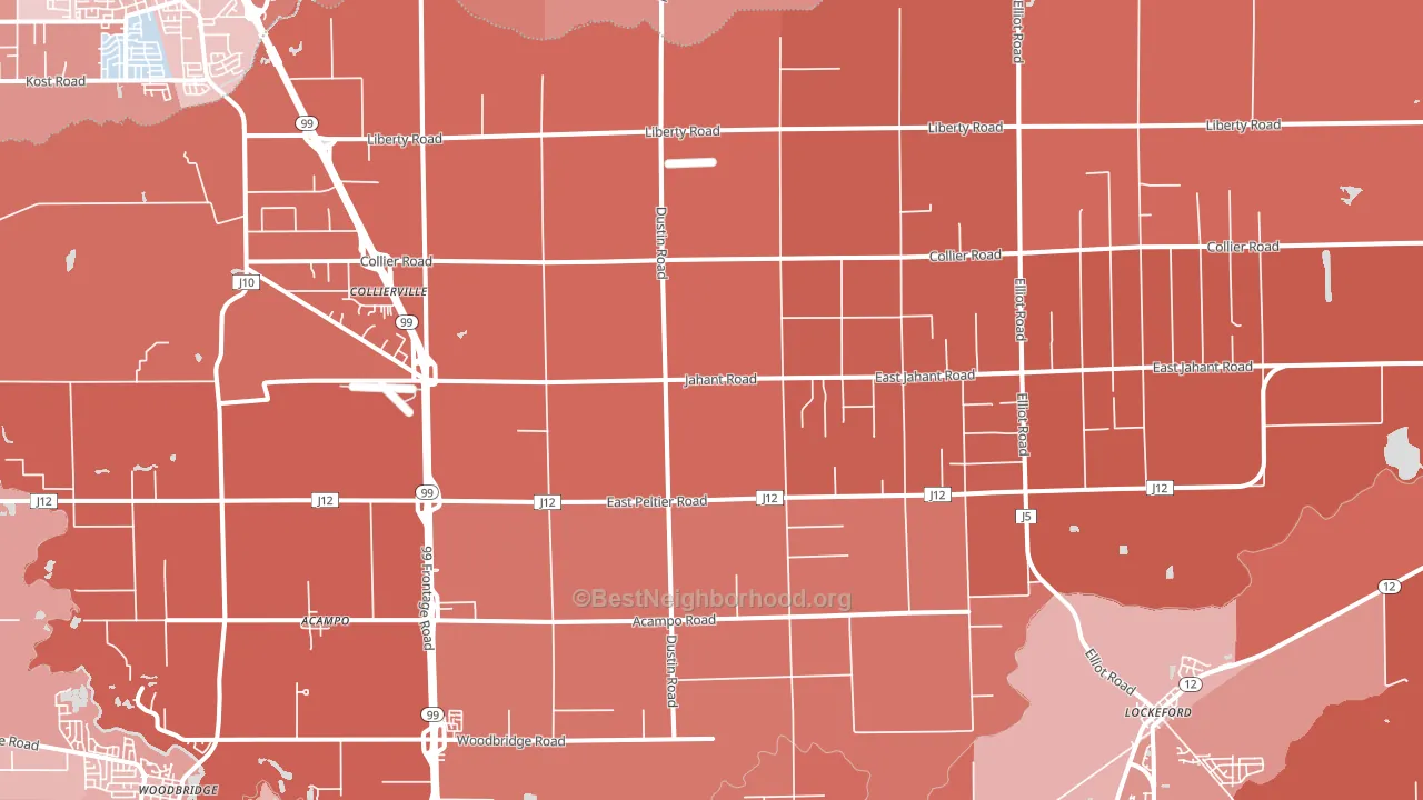 Acampo, CA block-group political-lean map