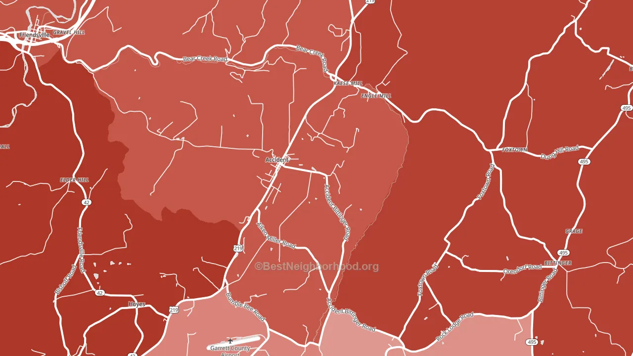 Accident, MD block-group political-lean map