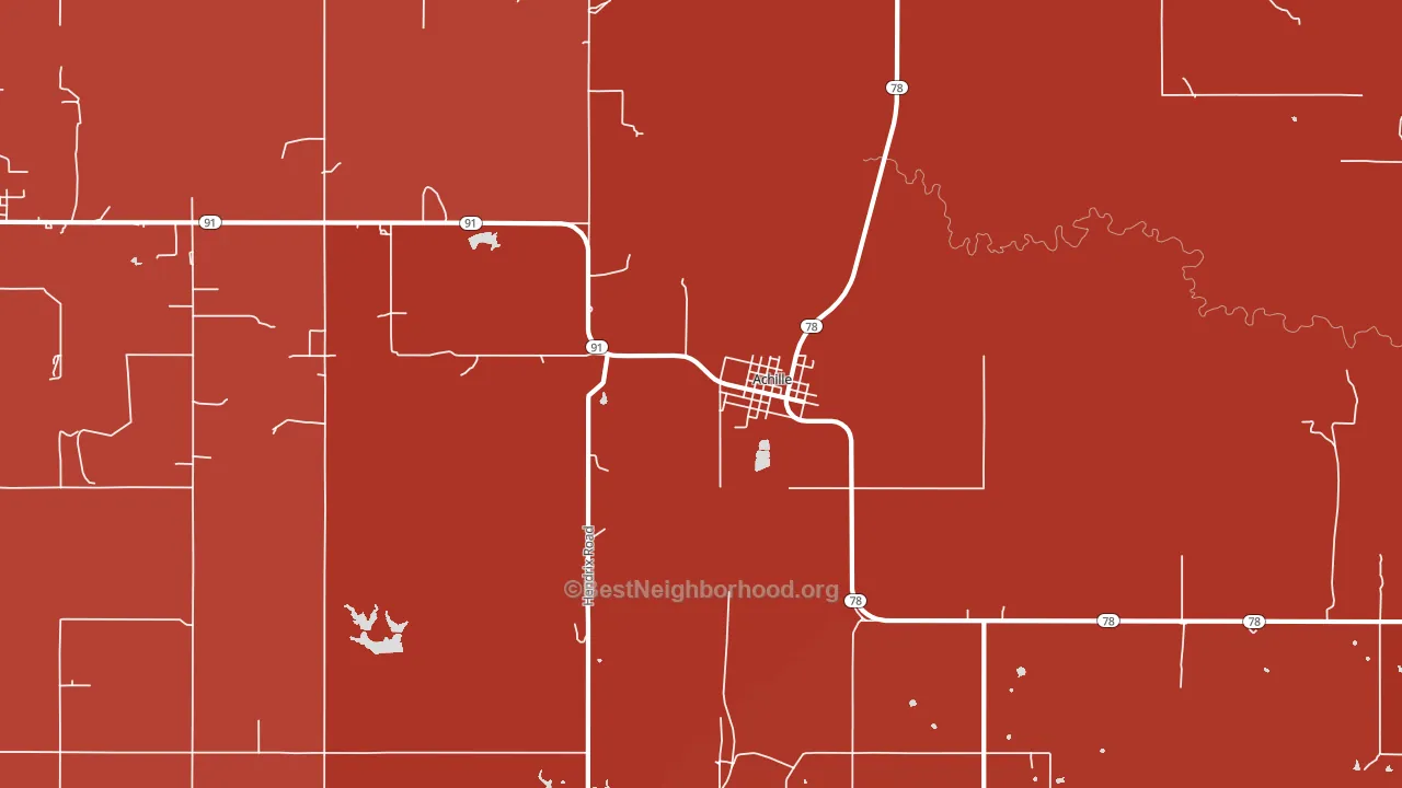 Achille, OK block-group political-lean map