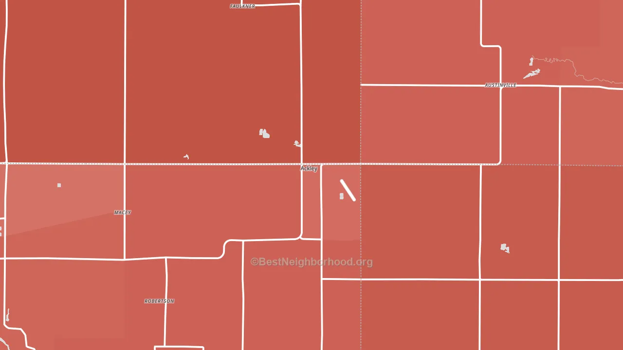 Ackley, IA block-group political-lean map