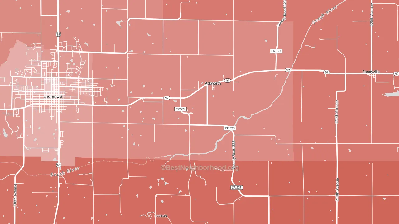 Ackworth, IA block-group political-lean map