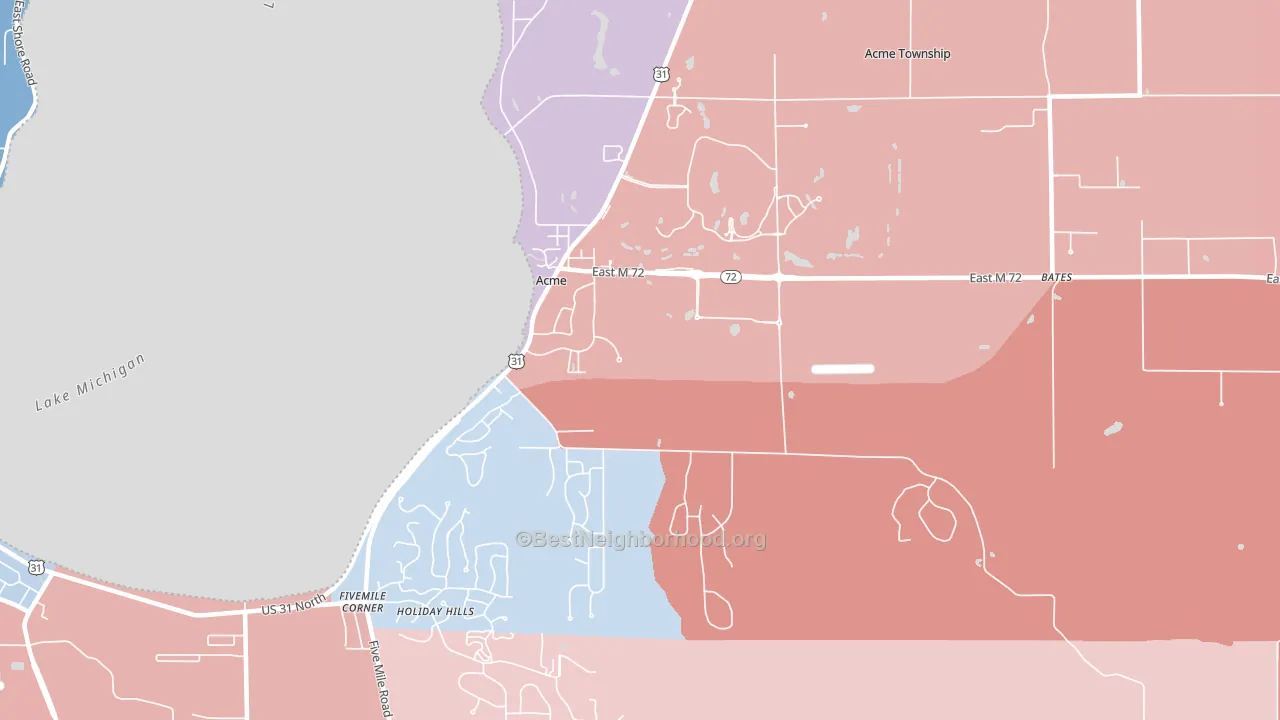 Acme, MI block-group political-lean map