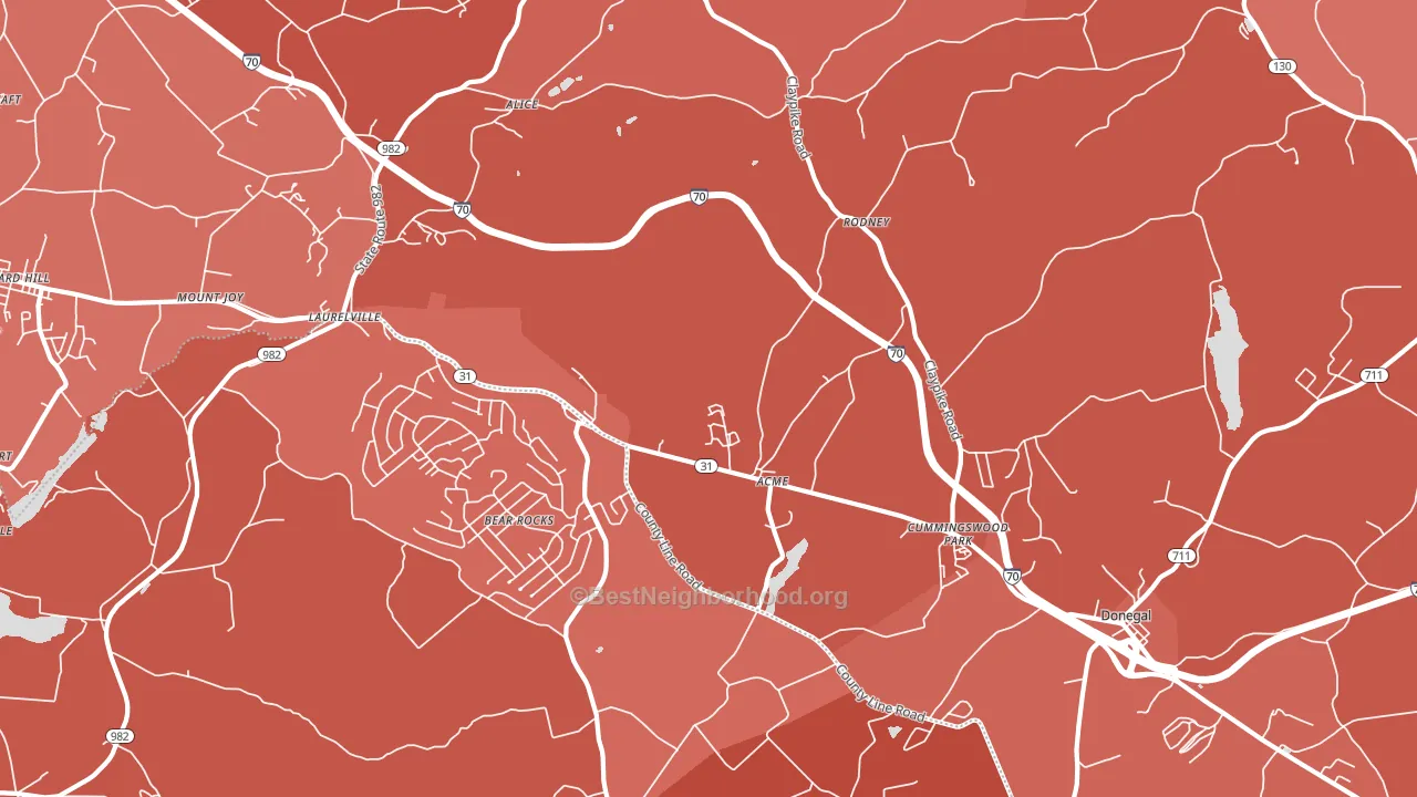 Acme, PA block-group political-lean map