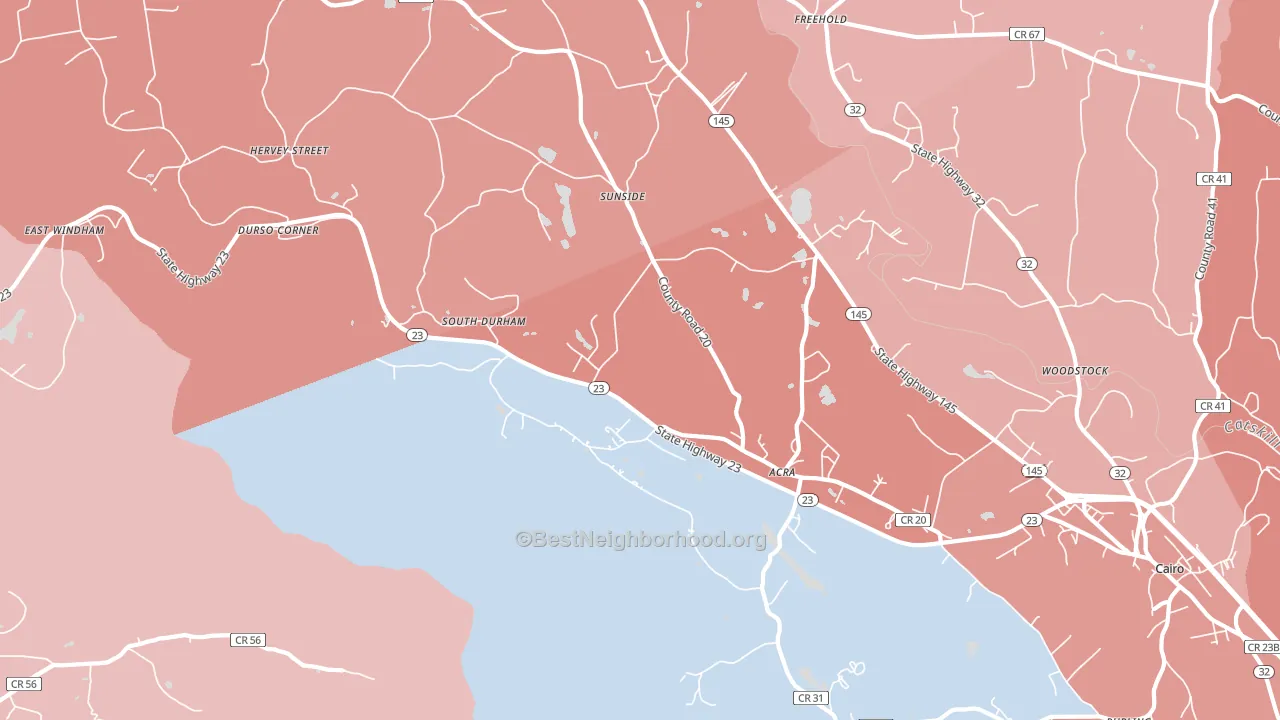 Acra, NY block-group political-lean map