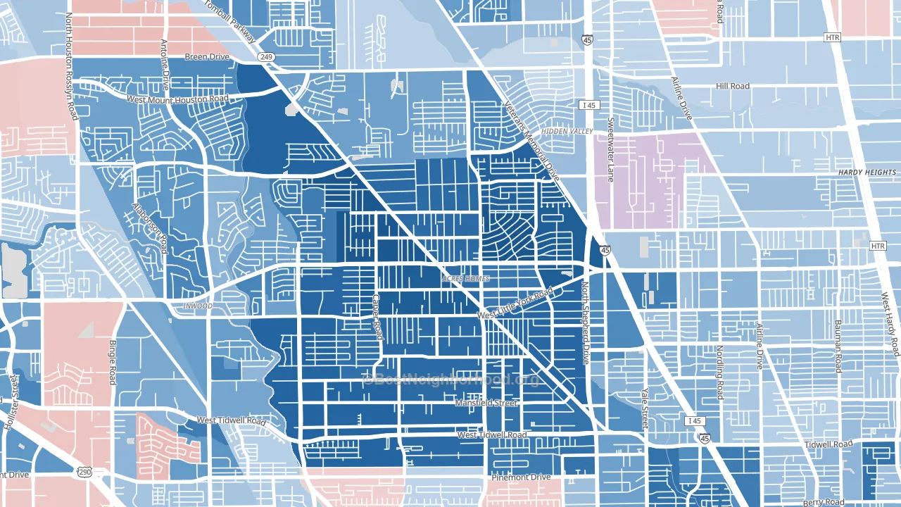 Acres Home, Houston, TX block-group political-lean map