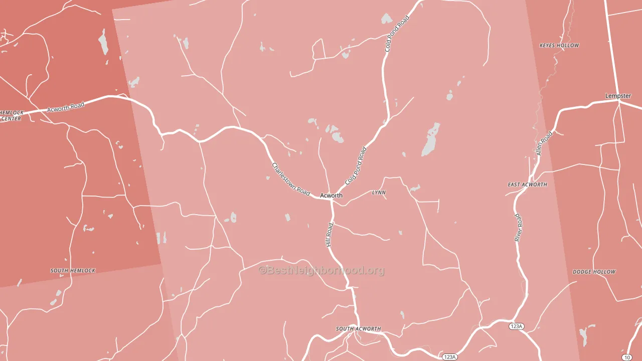 Acworth, NH block-group political-lean map