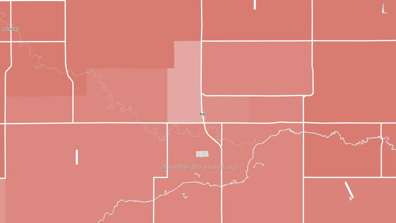 Ada, MN block-group political-lean map