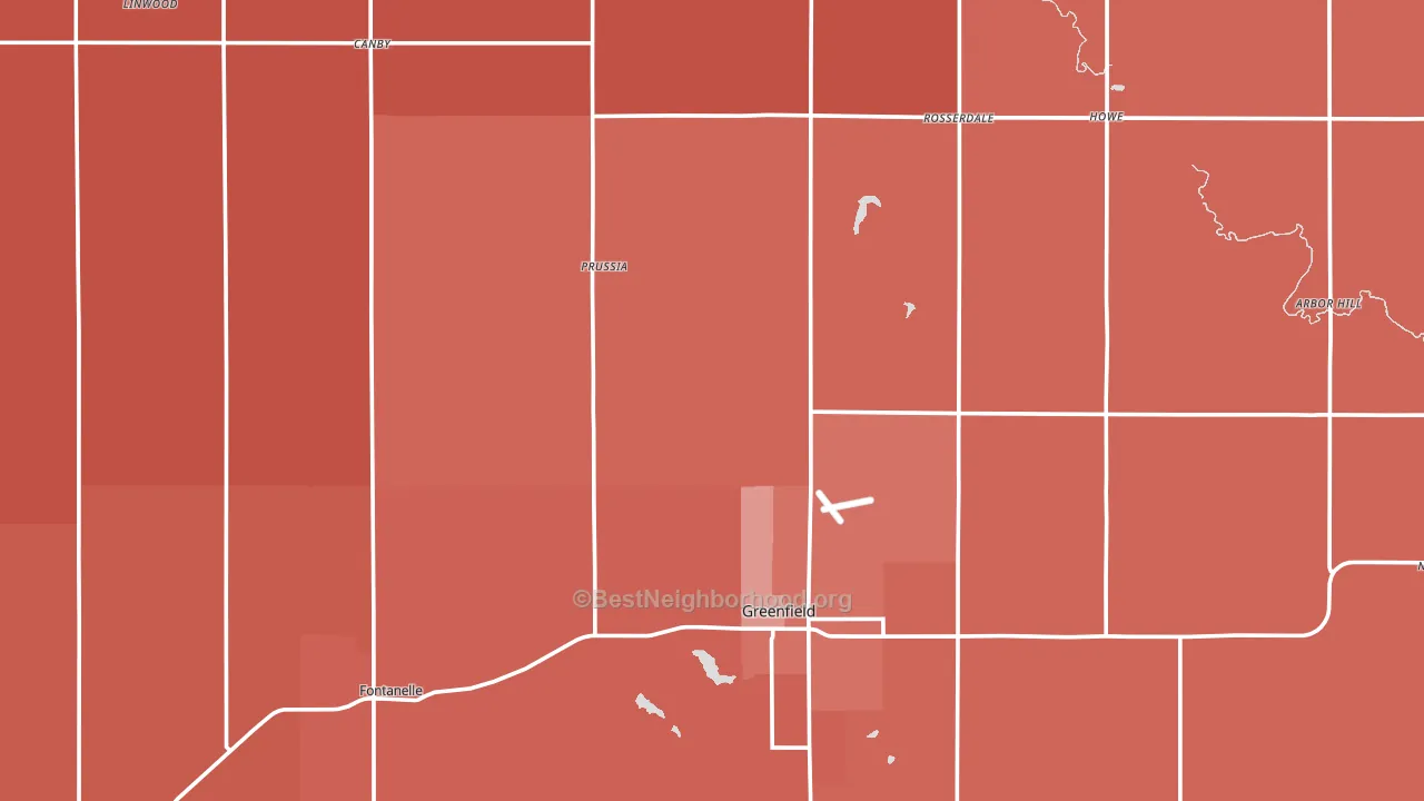 Adair County, IA block-group political-lean map