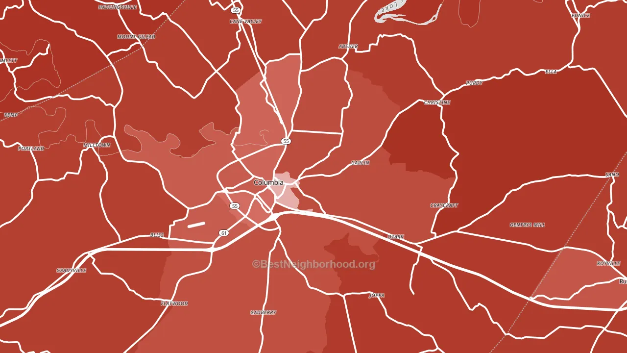 Adair County, KY block-group political-lean map