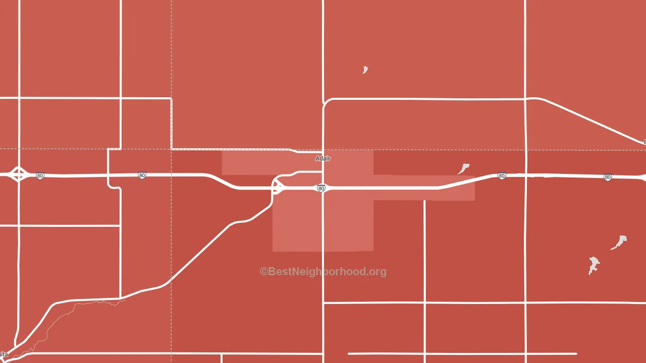 Adair, IA block-group political-lean map
