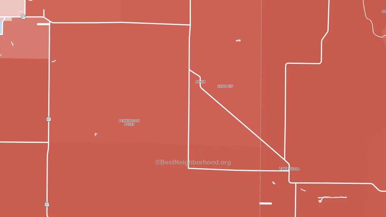 Adair, IL block-group political-lean map