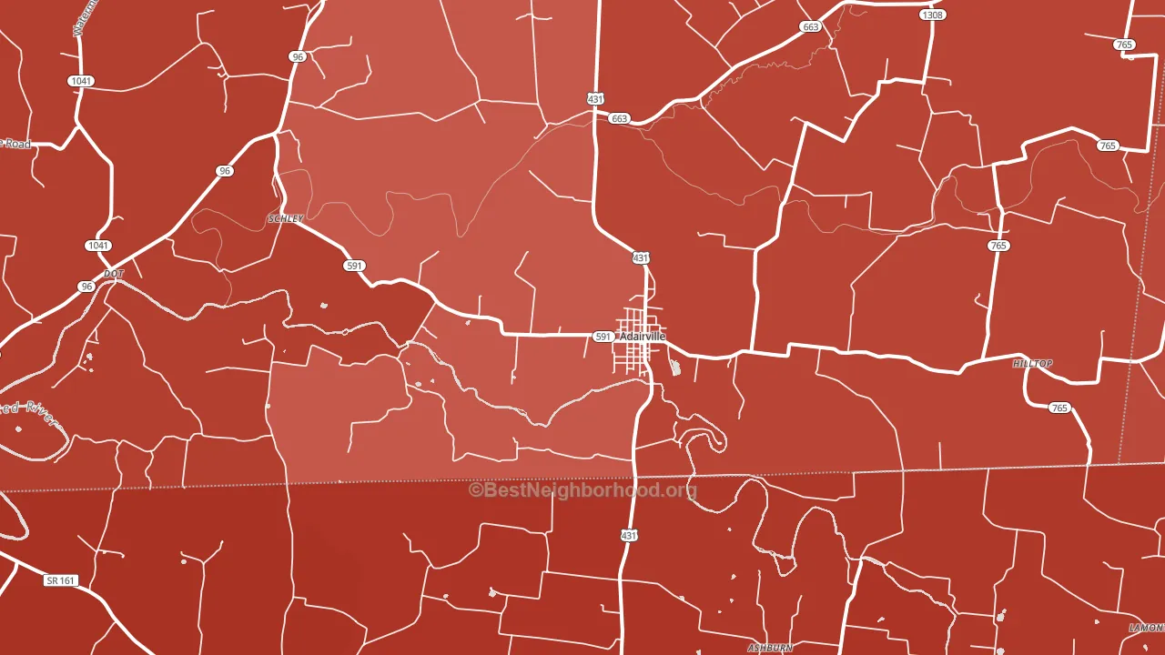 Adairville, KY block-group political-lean map